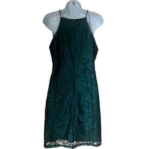 Topshop Emerald Green Halter Top Lace Sheath Mini Dress sz 10